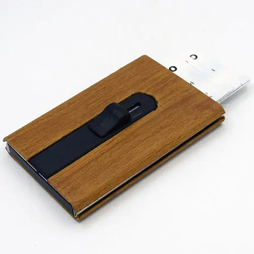 LC-036- Brown Push Button Card Holder - simple